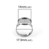 RB040 - 5 pcs. 304 Stainless Steel Silver Tone ADJUSTABLE Cabochon Setting Bezel RING bases settings - Ring Size 7.75 US - Glue Pad 14mm