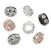 BD513B - 50 pcs Assortment Rhinestone Rondelle Spacer Beads - 10mm x 5.5mm - Hole Size: 5.4mm - Fits European and Paracord Beads!
