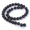 BD274 - 4mm Black Stone Lava Round Beads - 15" strand - Hole Size: 1mm - Approx. 95 piece
