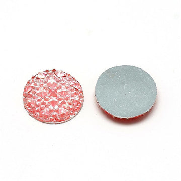 CA400 - 10 pcs Druzy Resin Embellishment Cabochons Light Pink - 20mm - Shimmer Style