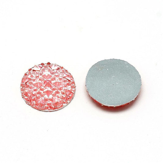 CA400 - 10 pcs Druzy Resin Embellishment Cabochons Light Pink - 20mm - Shimmer Style