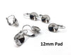 E718 - 10 pcs. (5 pairs) 304 Stainless Steel Earring Lever Back Clips - Pointed Back Cone Posts - Silver - For 12mm Round Back Cabochons