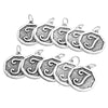 P101 - 4 pcs. Antique Silver LARGE Letter "T" Alphabet Letter Charm Pendant - 23mm x 20mm - Stamped Design