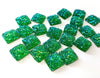 CA790 - 10 pcs Druzy Resin Embellishment Cabochons Green Multicolor AB - 12mm - Square - Dome Style