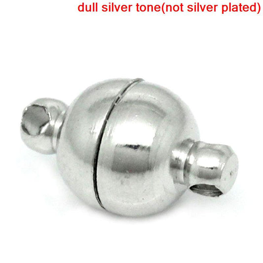 CL132 - 1 set Silver Tone Magnetic Clasps - 11mm x 6mm - Made of Copper! High Quality!