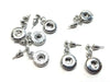 E772 - 2 pcs. 304 Stainless Steel Earring Dangle Posts - For 12mm Chunk Snap Buttons - Silver Tone
