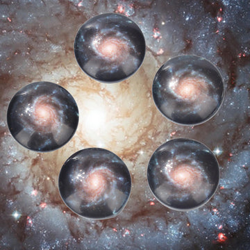 CA451 - 10 pcs Circle Milky Way Galaxy Universe Glass Round Dome Seals Tiles Self Adhesive Cabochons - 16mm