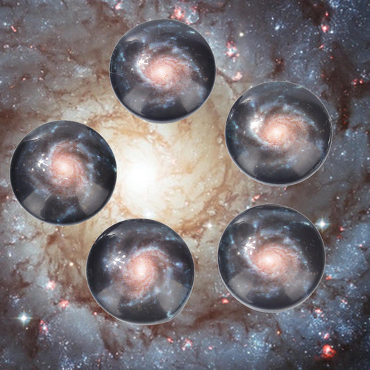 CA451 - 10 pcs Circle Milky Way Galaxy Universe Glass Round Dome Seals Tiles Self Adhesive Cabochons - 16mm