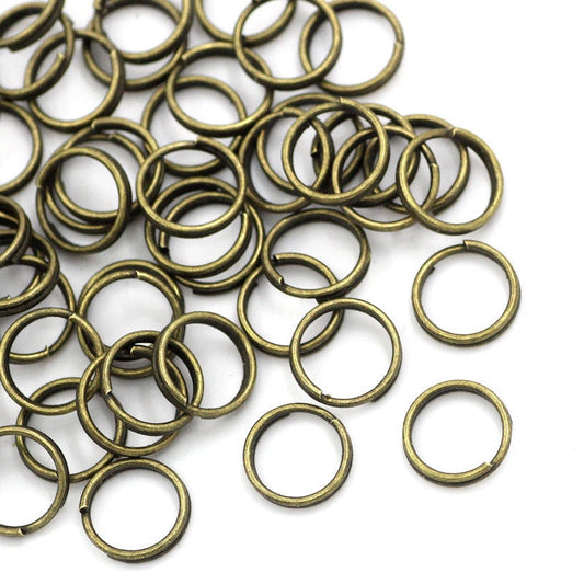 J038 - 100 pcs Bronze Tone Split Double Loop Open Jump Rings - 8mm - 15 Gauge - 1.5mm Thick