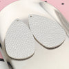 P1032 - 10 pcs. Silver Faux Leather Dangle Charms Pendants - Plump Teardrop - 58mm (2.3") - Great for Light Earrings! Double-Sided
