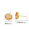 10 pcs. Gold Plated Earring Posts Studs Settings Bezels Cabochons Tacks- 8mm Glue Pad Setting - Includes Rubber Backs! Made of Copper