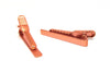 TC004A - 2pcs Copper Plated Tie Bars/Clips - 40x5mm Glue Pad