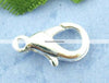 CL092 - 100 pcs. Silver Plated Lobster Clasps - 12mm X 6mm - Claw Clasps