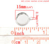 P425 - 10 pcs. Silver Tone Circle Round Bezel Cabochon Pendant Tags Trays - 10mm Glue Pad - 15x12mm
