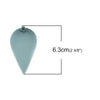 P650 - 10 pcs Light Blue Faux Leather Dangle Charms Pendants - Pinch Leaf - Silver Tone Jump Ring - 63mm (2.5") - Great for Earrings or Dangles