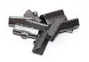 CR014 - 100 pcs. Gunmetal Textured Ribbon Crimp End Caps - 16mm x 8mm