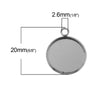 P741 - 10 pcs. 304 Stainless Steel Pendant Circle Posts Settings Bezels Cabochons - 14mm Glue Pad Setting - Hypoallergenic