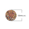 CA136 - 10 pcs Druzy Resin Embellishment Cabochons Magenta Gold Pink Multicolor AB - 12mm - Dome Circle