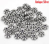 BD521A - 100 pcs Antique Silver Snowflake Daisy Spacer Beads- 5mm