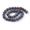 BD458 - 12mm Rainbow Stone Lava Round Beads - 15.35" strand - Hole Size: 1.5mm - 33 pcs. - Natural