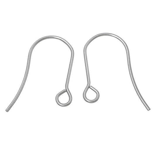 E128C - 5000 pcs 304 Stainless Steel Earring Hooks with Loop Hole - 19mm x 14mm - Tarnish Resistant!