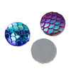 CA556 - 100 pcs Assortment of Mermaid Fish Scales Resin Carved Embellishment Cabochons - 14mm (9/16 ")- 8 Colors!
