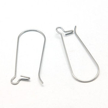 E765 - 100 pcs. 304 Stainless Steel Kidney Earwire Earring Hooks - 33mm x 13mm - LARGE - Tarnish Resistant!