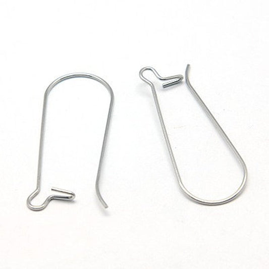 E765 - 100 pcs. 304 Stainless Steel Kidney Earwire Earring Hooks - 33mm x 13mm - LARGE - Tarnish Resistant!