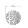 CA212 - 10 pcs Resin Embellishment Druzy Cabochons Silver Swirl Multicolor - 14mm (9/16" = 0.551 inch)