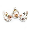 P876 - 10 pcs. White and Orange Floral Faux Leather Dangle Charms Pendants - Teardrop - 56mm (2.2") - Double Sided - Great for Earrings, Necklaces or Dangles