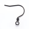E528 - 20 pcs 304 Stainless Steel Earring Hooks with Spring - Gunmetal - 18mm x 18mm - Hypoallergenic! Tarnish Resistant! Hole size: 2mm