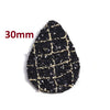 FL0008 - 10 pcs Black Gold Lines Glitter Faux Leather Dangle Pendants - Teardrop - 30mm (1.18") - Great for Earrings and Dangles! Double Sided