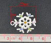 P293 - 10 pcs. Silver Plated Assortment of Snowflake Christmas Charms Pendants - 22x19mm - with Rhinestones