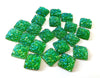 CA790 - 10 pcs Druzy Resin Embellishment Cabochons Green Multicolor AB - 12mm - Square - Dome Style