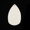 P1033 - 10 pcs. White Faux Leather Dangle Charms Pendants - Plump Teardrop - 58mm (2.3") - Great for Light Earrings! Double-Sided