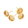 10 pcs. Gold Plated Earring Posts Studs Settings Bezels Cabochons Tacks- 8mm Glue Pad Setting - Includes Rubber Backs! Made of Copper