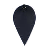 P616 - 10 pcs Dark Blue Faux Leather Dangle Charms Pendants - Pinch Leaf - Silver Tone Jump Ring - 63mm (2.5") - Great for Earrings or Dangles