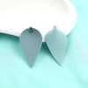 P650 - 10 pcs Light Blue Faux Leather Dangle Charms Pendants - Pinch Leaf - Silver Tone Jump Ring - 63mm (2.5") - Great for Earrings or Dangles
