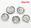 P684 - 40 pcs. Antique Silver LARGE Letter "U" Alphabet Letter - 18mm x18mm - Wax Design
