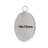 P761 - 10 pcs. Silver Tone Oval Pendant Picture Photo Frame Bezel Setting Pendants Charms - Fits 18mm x 13mm Cabochons / Cameos - 18x13mm - 13x18mm