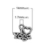 P260 - 10pcs. Antique Silver "I love (heart) yoga" Carved Charms Pendants - 14mm x 13mm (0.55" x 0.51")