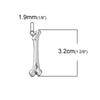P200A - 5pcs. Antique Silver Anatomical Human Femur Medical Charms Pendants - 32mm X 9mm (1 1/4 inch) - 3D - Double Sided