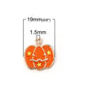 P1012 - 10 pcs. Gold Plated Halloween Pumpkin Jack O Lantern Enamel Charms - 20mm - Double Sided