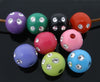 BD251 - 100 pcs Plastic Rhinestone Round Gumball Bubble Gum Beads, 8mm - Assortment of Colors - Mixed Lot