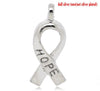 P282 - ON SALE - 15 pcs. Silver Tone Hope Breast Cancer Awareness Charm Pendants - 19x8mm
