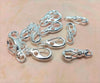 CL170 - 12 pcs. Silver Plated Lobster Clips Swivel Clasps for Key Ring - 22mm x 9mm- Rotates - Claw Clasps - Dozen