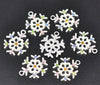 P293 - 10 pcs. Silver Plated Assortment of Snowflake Christmas Charms Pendants - 22x19mm - with Rhinestones