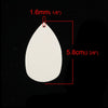 P1033 - 10 pcs. White Faux Leather Dangle Charms Pendants - Plump Teardrop - 58mm (2.3") - Great for Light Earrings! Double-Sided