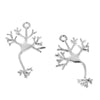 P346 - 10 pcs. Silver Tone Chemistry Science Cell Neuron Charms Pendants - 33mm X 21mm - 1.3 in x 0.83 in