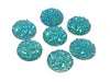 CA643 - 10 pcs Druzy Resin Embellishment Cabochons Aqua Blue Multicolor - 20mm - Dome Style